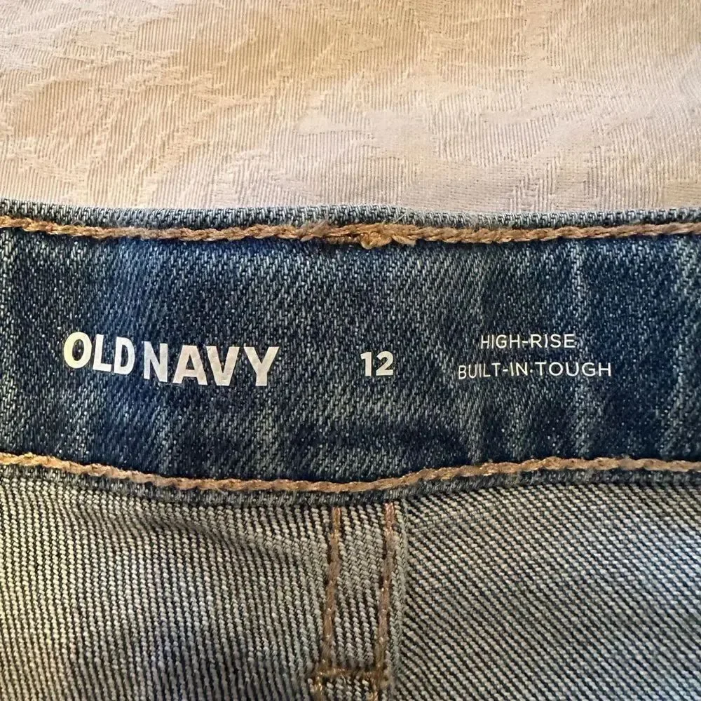 Old Navy Kids Blue Denim Jeans Shorts High Rise Size 12